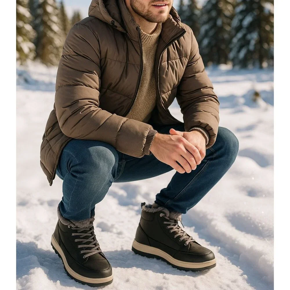 Weatherproof 10 Winter Boots Mens Logjam Shearling Lace-up Outdoor Snow Shoes
